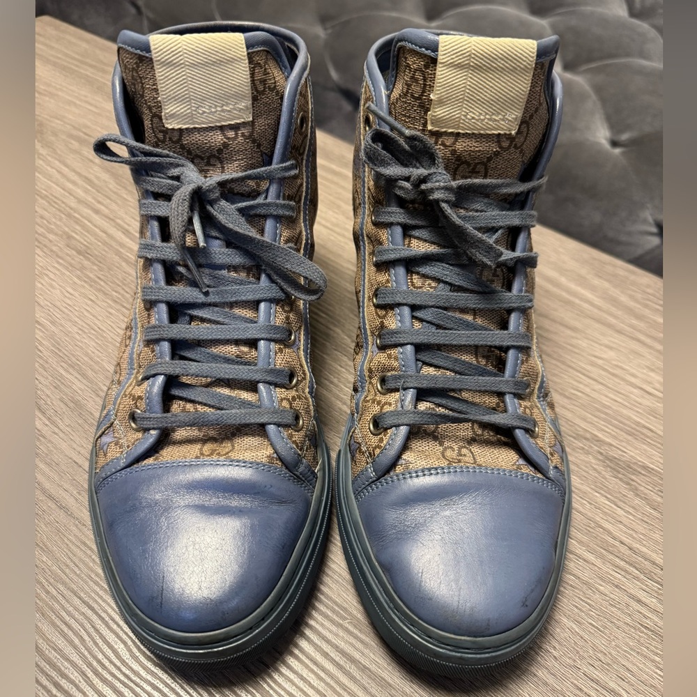 Gucci canvas GG high top sneakers